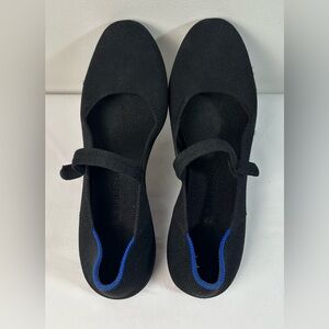 Rothy's Black Flats with Blue Trim women’s size 7.5